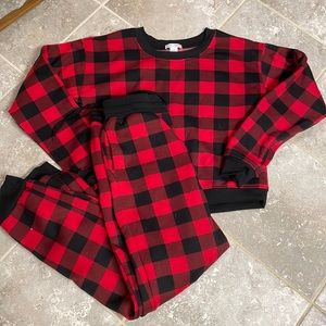 Buffalo plaid sweat set